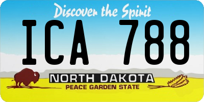 ND license plate ICA788