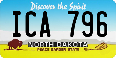 ND license plate ICA796
