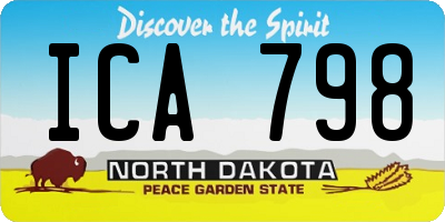 ND license plate ICA798