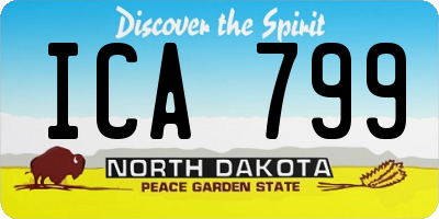ND license plate ICA799