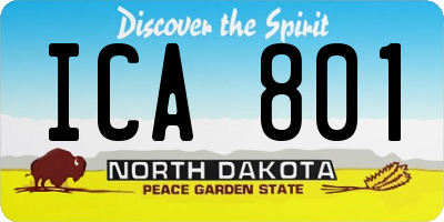 ND license plate ICA801