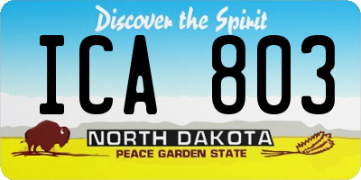 ND license plate ICA803