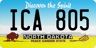 ND license plate ICA805