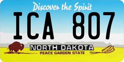 ND license plate ICA807