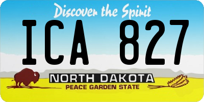 ND license plate ICA827