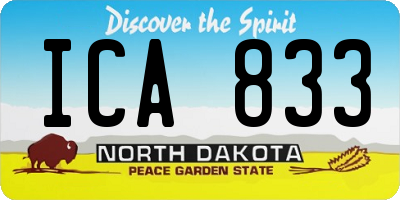 ND license plate ICA833
