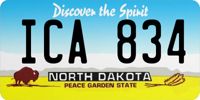 ND license plate ICA834