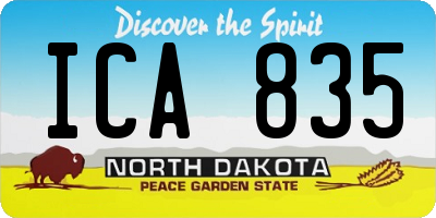 ND license plate ICA835
