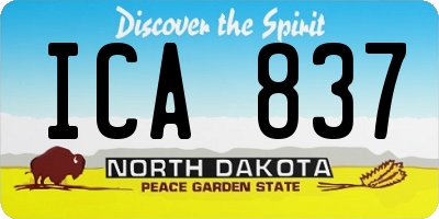 ND license plate ICA837