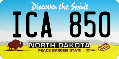ND license plate ICA850