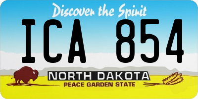 ND license plate ICA854