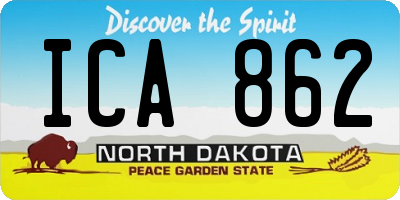 ND license plate ICA862