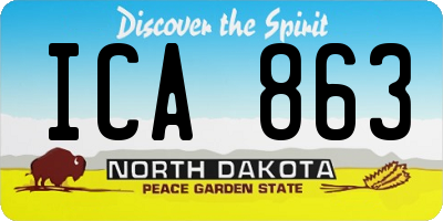 ND license plate ICA863