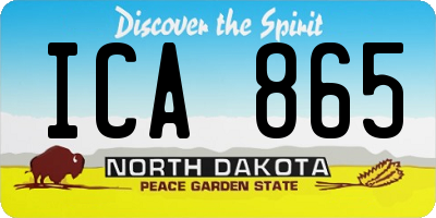 ND license plate ICA865