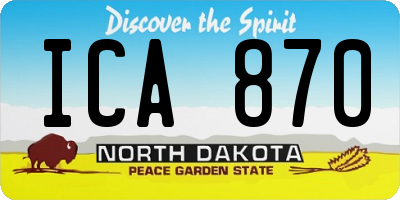 ND license plate ICA870