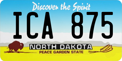 ND license plate ICA875