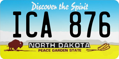ND license plate ICA876