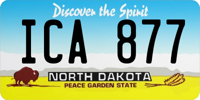 ND license plate ICA877
