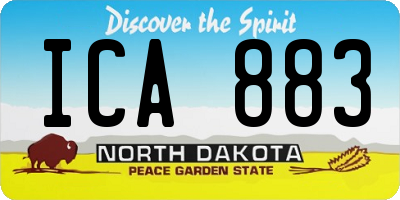 ND license plate ICA883