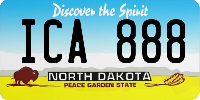 ND license plate ICA888