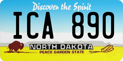 ND license plate ICA890