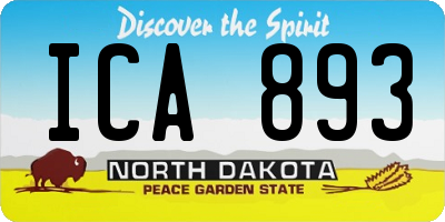 ND license plate ICA893