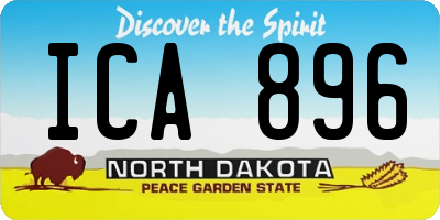 ND license plate ICA896