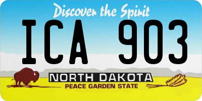 ND license plate ICA903