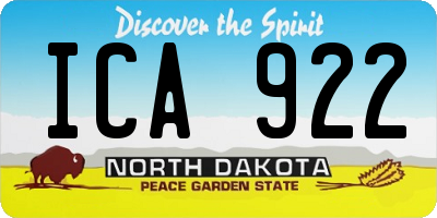 ND license plate ICA922
