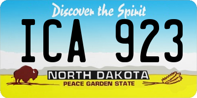 ND license plate ICA923