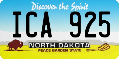 ND license plate ICA925