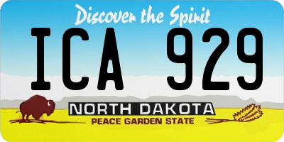 ND license plate ICA929