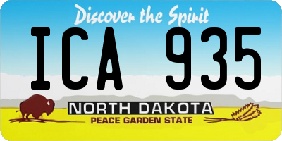 ND license plate ICA935