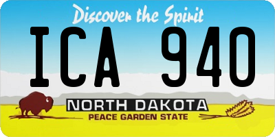 ND license plate ICA940