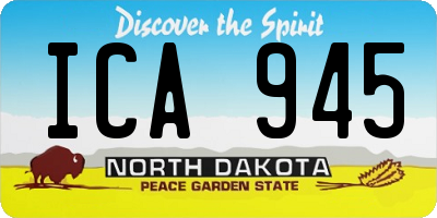 ND license plate ICA945