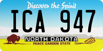 ND license plate ICA947