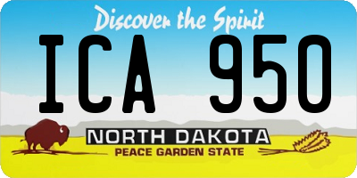 ND license plate ICA950