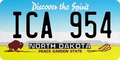 ND license plate ICA954