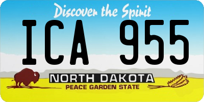 ND license plate ICA955