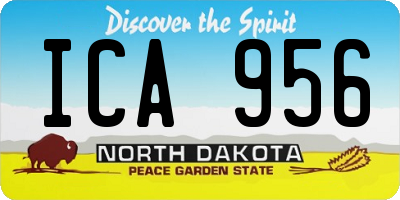 ND license plate ICA956