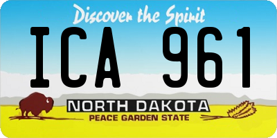 ND license plate ICA961