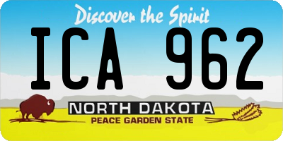ND license plate ICA962