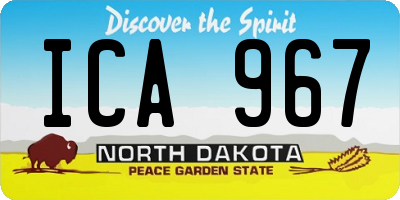 ND license plate ICA967