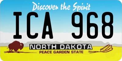 ND license plate ICA968