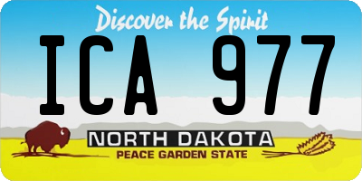 ND license plate ICA977
