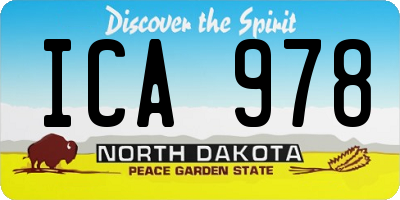 ND license plate ICA978