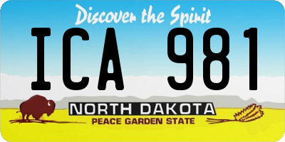 ND license plate ICA981