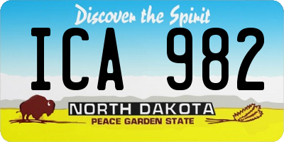 ND license plate ICA982