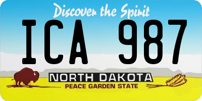 ND license plate ICA987