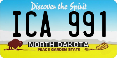 ND license plate ICA991